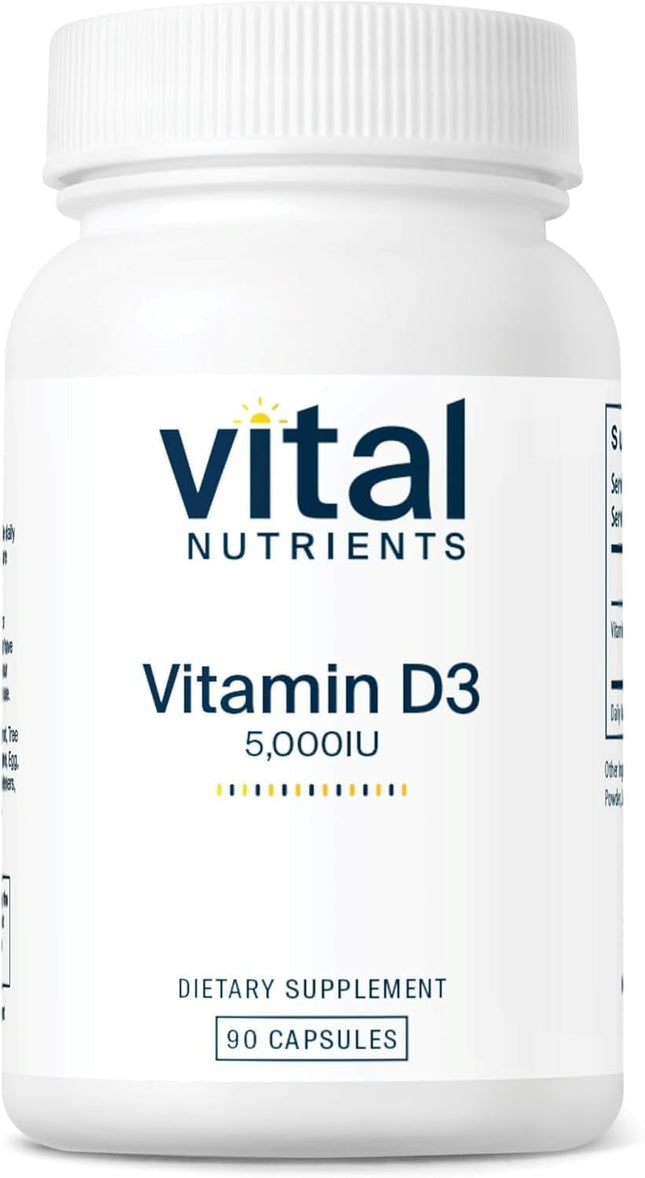 Vital Nutrients Vitamin D 5000 IU - Vitamin D3 Supplement - Healthy Bones, Teeth, Muscles*- Cellular & Immune Function -
