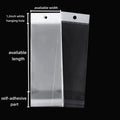 PABCK 100 Pack (Available Size 4.13X21.6 Inch) Clear Self Adhesive Straight Hair Packaging Bags with Hang Hole Wigs Hair Storage Beauty Personal