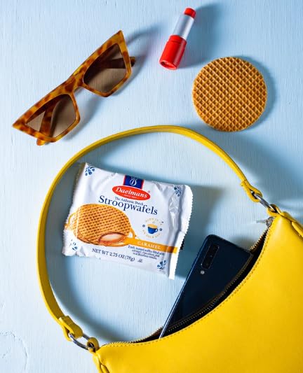 Daelmans Stroopwafel Caramel - the Original Stroopwafels, Toasted Dutch Waffle Cookies W/A Creamy & Buttery Filling, Made in Holland, Individually