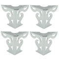 4Pcs 3-Inch Hollow Out Modern Furniture Sofa Legs, Bookcase Feet Triangle Feet for Sofa Table Cabinet Cupboard Bed Couch Chair, Polished Chrome