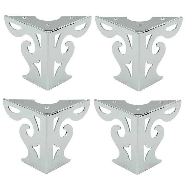 4Pcs 3-Inch Hollow Out Modern Furniture Sofa Legs, Bookcase Feet Triangle Feet for Sofa Table Cabinet Cupboard Bed Couch