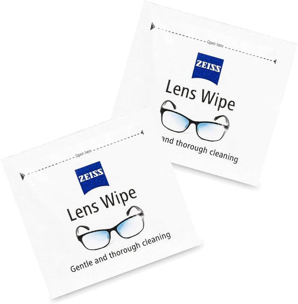 ZEISS Lens Cleaning Wipes, Pre-Moistened, Individually Wrapped Wipes for Coated Glass on Binoculars, Glasses, Sunglasses, Camera Lenses, and