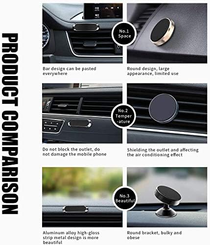 X Flat Magnetic Phone Mounts 3 Pack. Black Cell Phone Holder for Car Dashboard, Wall, Truck. Universal Stick on Ipad Wall Magnet Mount Kit for