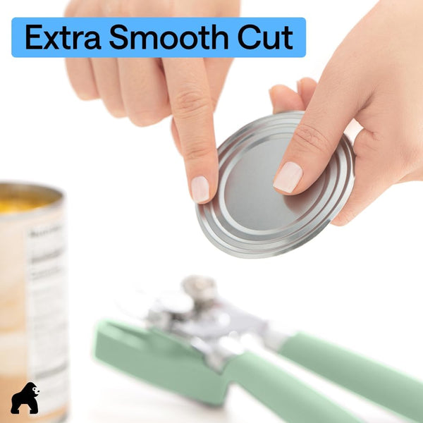 The Original GORILLA GRIP Heavy Duty Stainless Steel Smooth Edge Manual Can Opener and Bottle Openers, Soft Ergonomic Handle, Oversized Handheld