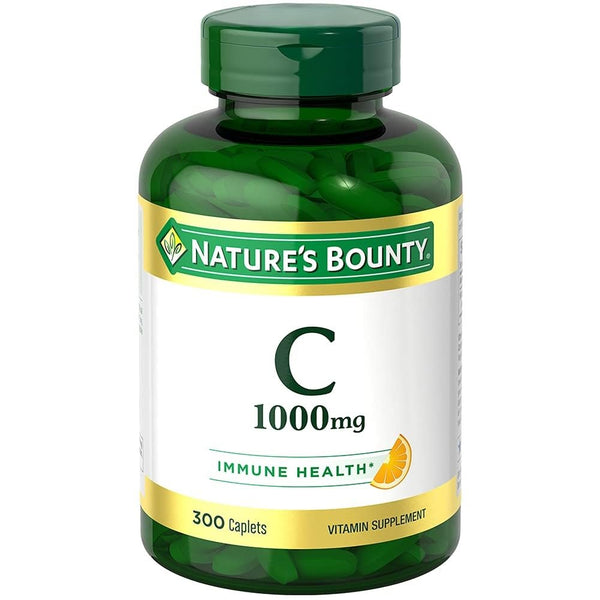 Nature's Bounty Vitamin C 1000mg, Supports Immune and Antioxidant Health, Vitamin C Supplement, 1 Per Day, 300 Vegetarian Caplets 300 Count (Pack
