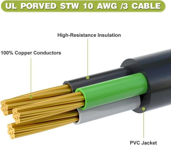 Welder Plug Adapter,Nema 14-50P to NEMA 6-50R,4 Prong to 3 Ponng 50 Amp Welder Plug Adapter Cord,Stw 10 AWG?1.5FT?