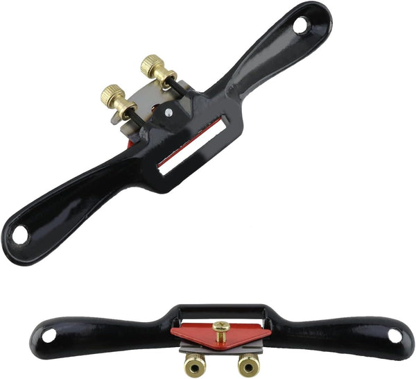 T Tulead Metal Spokeshave Adjustable Spoke Shave Woodworking Hand Cutting Tool with Blades