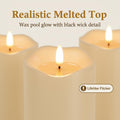 ANGELLOONG Battery Operated Candles with Remote, Real Wax Flickering Flameless Candles with Timer, Set of 3 Electric LED Candles for Valentines