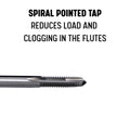 Drill America 1/2"-20 High Speed Steel 3 Flute Spiral Point Tap, T/A Series