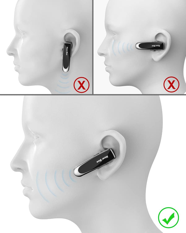 New Bee Bluetooth Earpiece V5.0 Wireless Handsfree Headset with Microphone 24 Hrs Driving Headset 60 Days Standby Time for Iphone Android Samsung