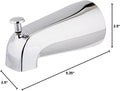 EZ-FLO 5 Inch Zinc Bath Tub Diverter Spout, 1/2 Inch IPS Pipe, Chrome, 15083