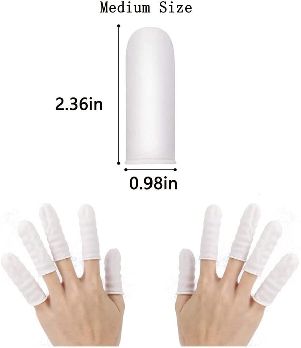 Approx. 420 Pcs Latex Finger Cots, Disposable Medium Finger Gloves, Fingertip Protectors, Thumb Covers, Sleeves Covers Protection for