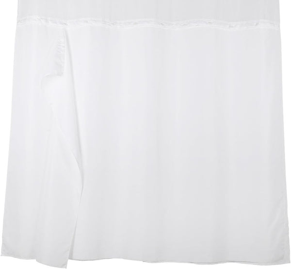 Shower Curtain Liner with Snaps 70" W X 54" H Waterproof Polyester Fabric Bath Curtain with Magnet White