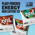 Zest 135-150Mg High Caffeine Energy Leaf Blends - Variety Mini Sampler Pack - Black Tea & Green Tea - 6 Tea Bags - Natural Strong Flavored Healthy