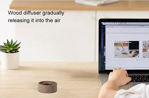 Wood Essential Oil Diffuser, Wooden Aromatherapy Diffuser, Small round Oil Diffuser for Home Office Car Yoga Rooms SPA Centers
