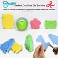 METUUTER 12-Count Kitchen Sponges- Compressed Cellulose Sponges Non-Scratch Natural Dish Sponge for Kitchen Bathroom Cars, Funny Cut-Outs DIY for