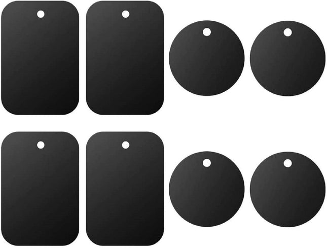 Universal Metal Plate 8 Pack for Magnetic Phone Car Mount Holder Cradle with Adhesive (Compatible with Magnetic Mounts) 
