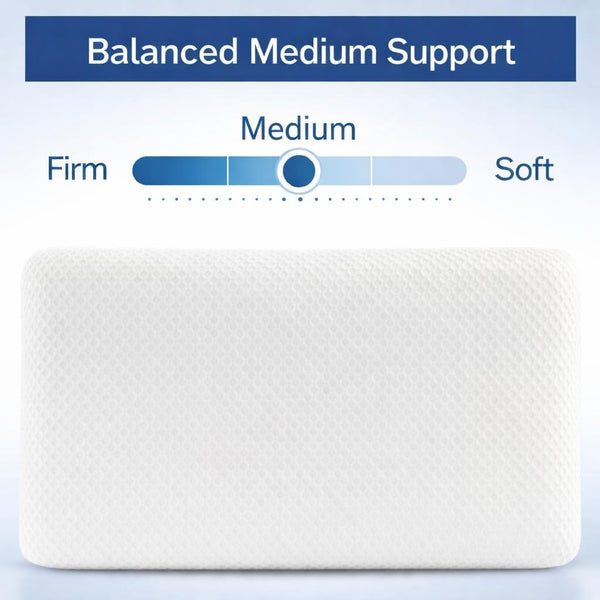 Slim 3.2" Stomach Sleeping Memory Foam Pillow-Thin, Flat, Soft yet Supportative for Belly, Back& Stomach Sleepers