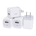 Iphone Charger Block, Plug in Phone Charger, Sicodo 4Pack Single Port USB Wall Charge Fast Charging Adapter Cube Box for Iphone 16 15 14 13