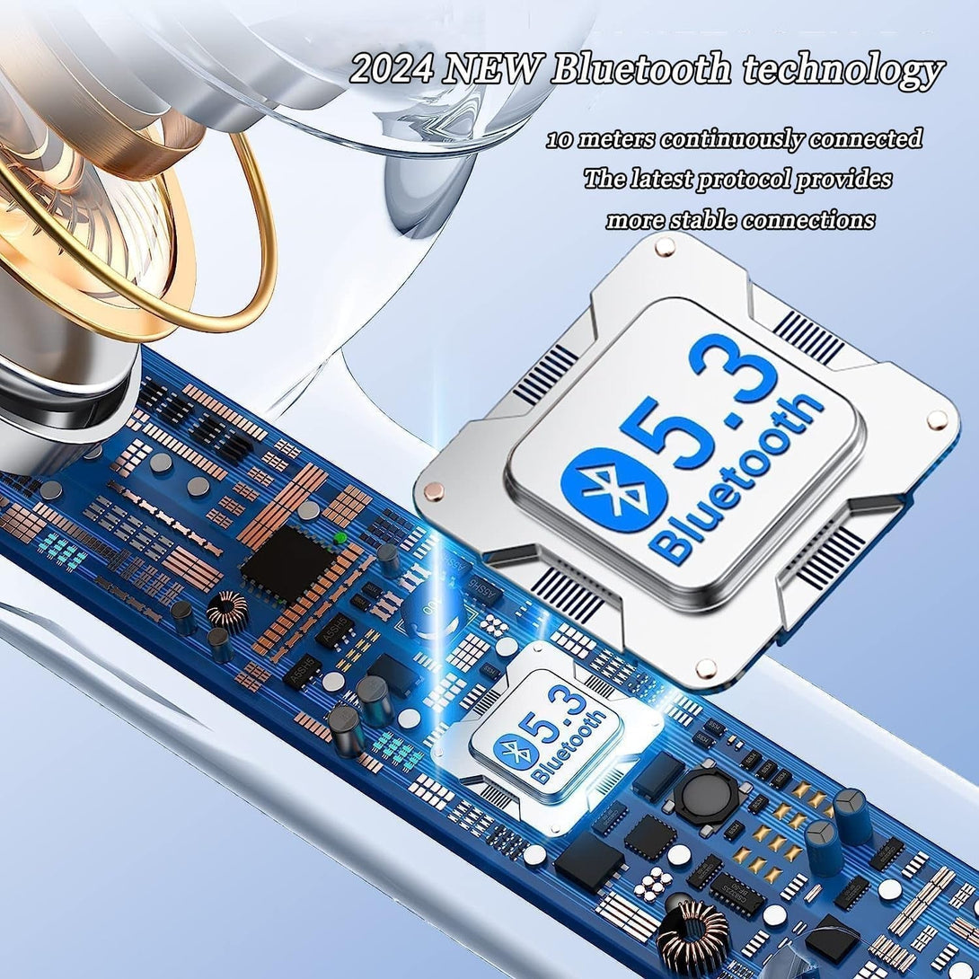 Wireless Earbuds, Bluetooth 5.3 in Ear Buds Light-Weight Headphones, IP7 Waterproof, 40H Playtime, Built-In 4 Mics Headset, Clear Calls Earphones Suitable for Exercise, Running, Fitness and Work