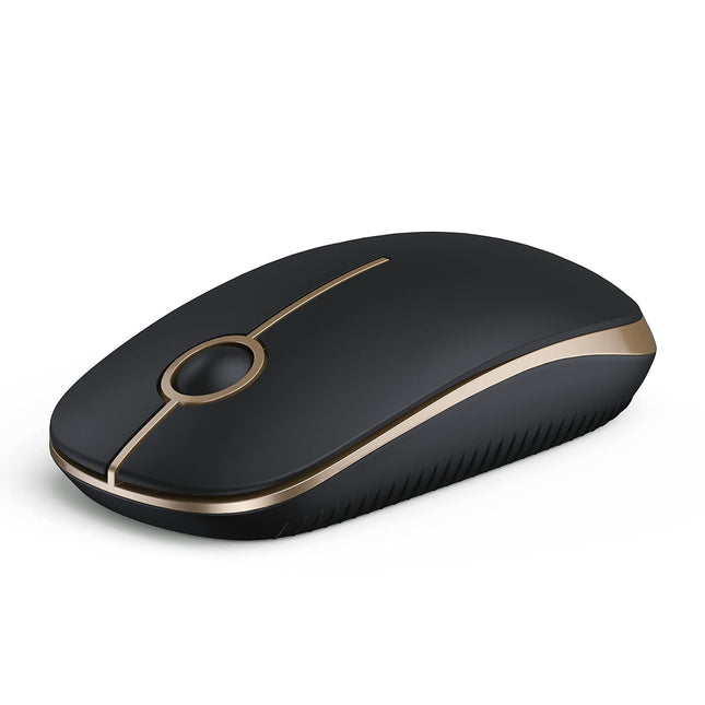 Vssoplor Wireless Mouse, 2.4G Slim Portable Computer Mice with Nano Receiver for Notebook, PC, Laptop, Computer (Black a