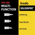 IRODA SOLDERPRO 90K Butane Soldering Iron Kit â 9 Piece Kit 3-In-1 Heat Tool (25â80W) Self-Igniting, Adjustable Flame, 17S Heat-Up, 53-Min