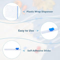 DICOSMETIC 10Pcs Plastic Slider Cutter 12 Reusable Cling Film Slide Cutter Self-Adhesive Slide Cutter Replacement Food Wrap Cutter Wrap Dispenser
