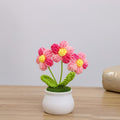 Cute Crochet Flowers for Mom,Handmade Knitted DIY Décor for Car Office Desk & Home Décor,Valentines Birthday Gifts for Women and Coworkers,