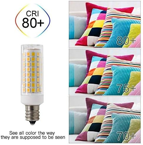E12 LED Light Bulb, Dimmable E12 Candelabra Base Light Bulbs, 70-75W Equivalent 750 Lumens, 4 Packs for Chandelier, Ceiling Fan, Desk Lamp (Warm