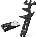 Multifunction Combination Wrench, Steel Black Maintenance Tools with Open Gearwrench and Bucket Opener, 6,8,10,12,17,19,22-40Mm Wrench for Nut