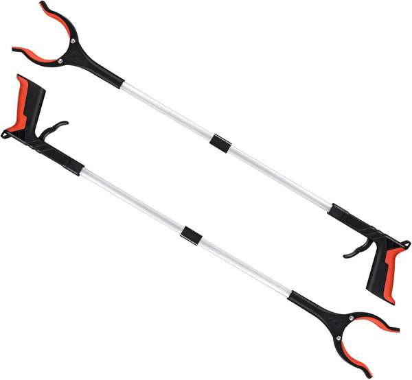 2025 Upgrade Grabber Reacher Tool, 360Â° Rotating Head, Wide Jaw, 32" Foldable, Trash Claw Grabbers for Elderly, Reaching Tool for Trash Pick up Stick, Litter Picker, Arm Extension (Orange3)