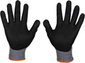 Klein Tools 60589 Work Gloves, Knit Dipped Cut Resistant ANSI A4 Nitrile Coated Gloves, HPPE Fabric, Touchscreen Capable Fingertips, Large, 2-Pair