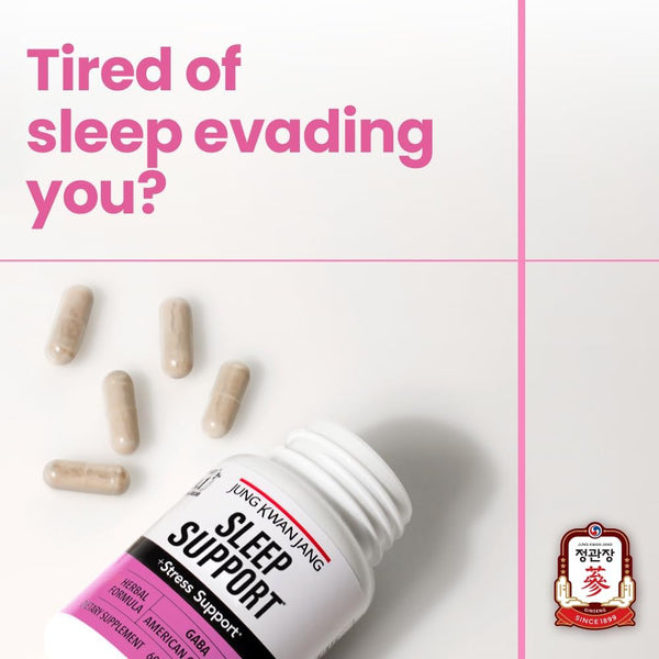 Jungkwanjang Sleep Support GABA Complex 500Mg with American Ginseng - Sleep Aid Supplement for Meditation Support, Better Sleep, and Increased
