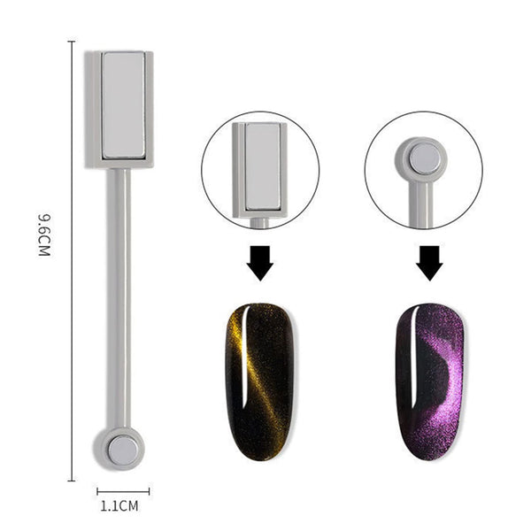 WOKOTO 9Pcs Cat Eye Magnet for Nails Uv Gel Nail Magnets for Gel Polish Magnet Pens Sticks Gradient Designs Tools Nail Art Magnets Pens for Women