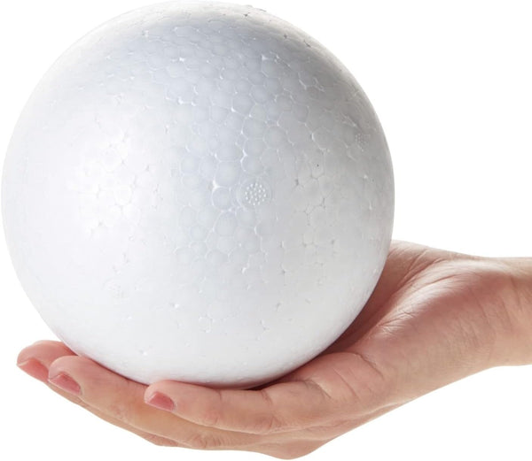 Bright Creations 5 Inch Foam Balls for Crafts - 4 Pack round White Polystyrene Foam Balls for Ornaments, DIY Projects, and Craft Modeling