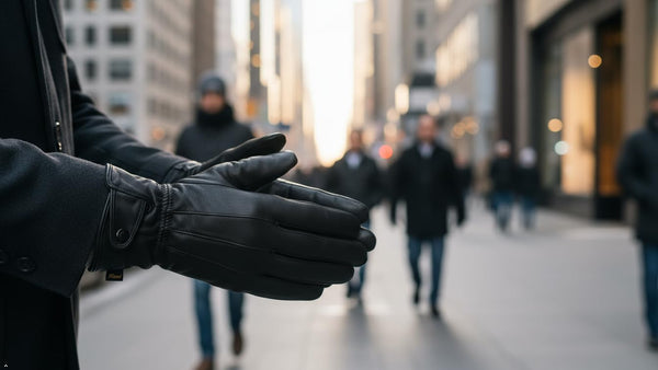 REED Men'S Genuine Leather Warm Lined Driving Gloves - Touchscreen Texting Compatible