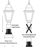 Pier Mount Adapter,Post Light Base for 3" Post Light Fixtures,Parts Kits Included, Matte Black