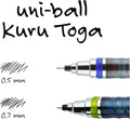 Uni-Ball Kuru Toga Mechanical Pencil with 0.7 Mm Lead Refills & Pencil Erasers, HB #2