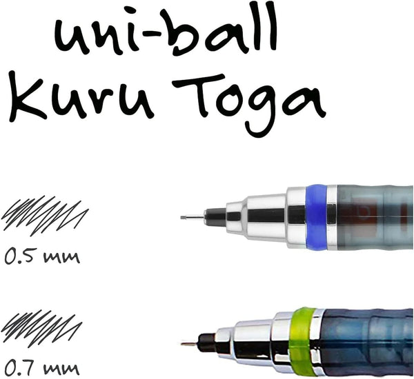 Uni-Ball Kuru Toga Mechanical Pencil with 0.7 Mm Lead Refills & Pencil Erasers, HB #2