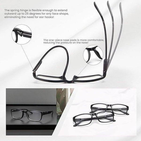 BLS BLUES Reading Glasses for Women/Men Blue Light Blocking, Fashion Readers anti Eye Strain/Migraine Eyeglasses 6 Packs/Case