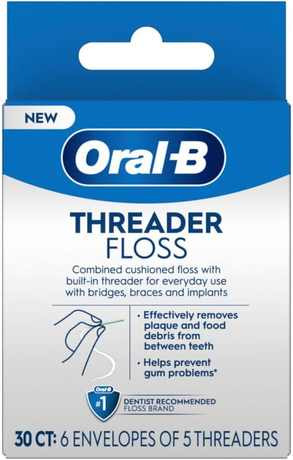 Oral-B Glide Pro-Health Dental Floss Threaders for Braces, 30 Count