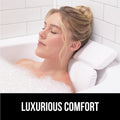 GORILLA GRIP Bath Pillow for Tub, Improved Suction Cups, Luxury Bathtub Pillows, Headrest for Neck and Back Support, Relaxing Home Spa, Hot Tubs