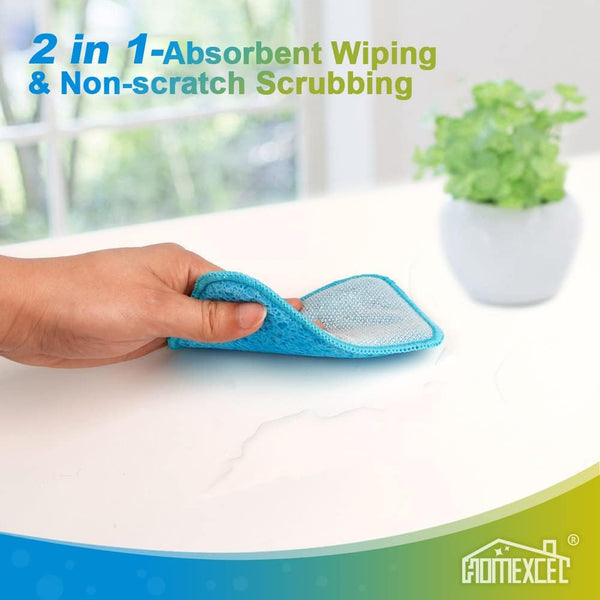 HOMEXCEL 12 Pack Scrub & Wipe Cloths, Dual-Sided Sponges for Kitchen, All-Purpose Cloth for Dishes, Pots, Pans, Non-Stick Cookware, Countertops