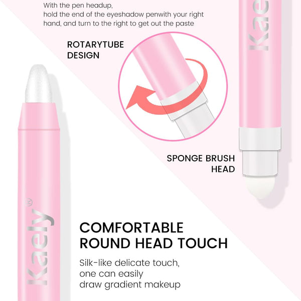 Kaely 2In1 Cream Eye Shadow Brightener Sticks, Pearl White Eyeliner Pencil Shimmer, Eyeshadow Applicator Stick Waterproof Pigmented, Eye Shadow