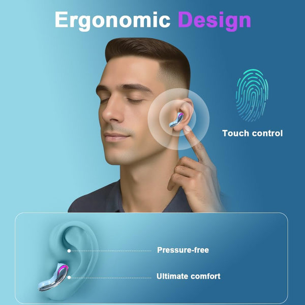 True Wireless Earbuds M10, Bluetooth 5.1 Headphones with Touch Control, Built-In Mic, Immersive HD Sound, Auto Pairing, IPX5 Waterproof, Long