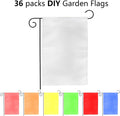 DEAYOU 36 Pack Sublimation Blank Garden Flags, DIY White Lawn Flags Polyester Banners for Outdoor, Courtyard, Party, Home, School, 12" X 18