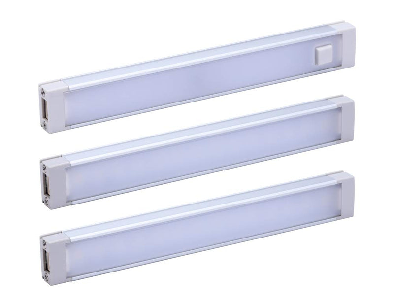 BLACK+DECKER LED under Cabinet Lighting Kit, Cool White, Stick up Design, 3-Bars, 6â Each (LEDUC6-3CK), 6