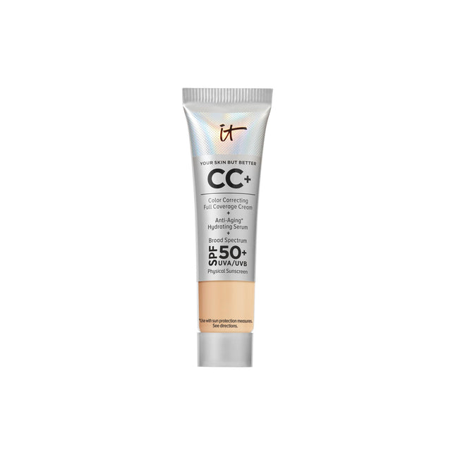 IT Cosmetics CC+ Cream - Natural Full Coverage Foundation With SPF 50+, Color Corrector & Anti-Aging Hydrating Serum, Hy