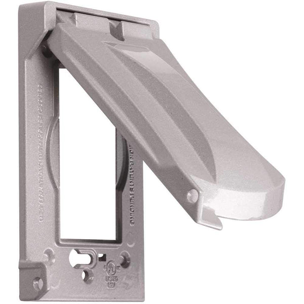 Hubbell Bell MX1050S Single-Gang Weatherproof Heavy Duty Universal Flip Cover, 2.87"W X 4.84"H, Gray Finish