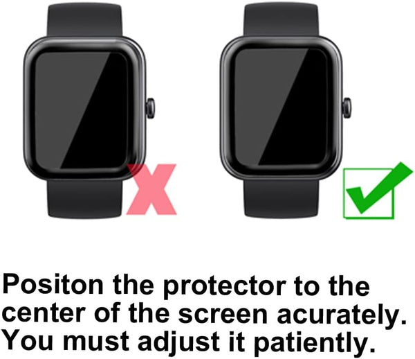 3D Smart Watch Screen Protectors Compatible with Jeejtek OYV TGW101 1.83â, and Faweio IDW26 1.83â, 3 Piece, Full Coverage